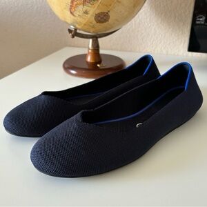Rothy’s Women’s Size 10 The Flat Slip On Shoes Maritime Navy Blue Round Toe
